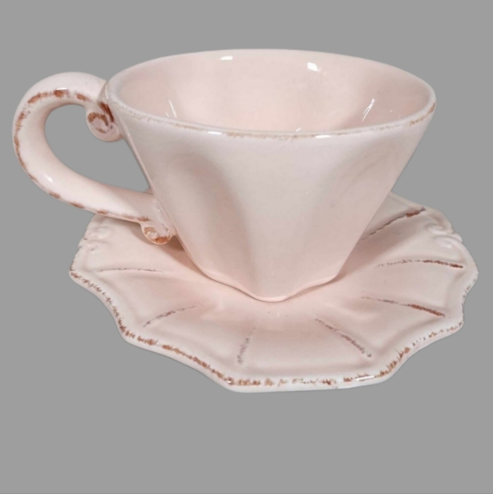 Pink distressed‎ style Provence by Maxcera tea set Alice in wonderland
